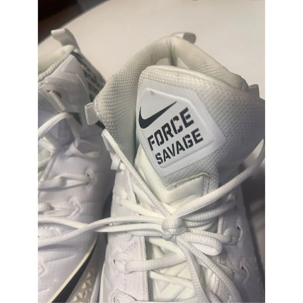 Nike Mens Size 15 Force Savage Rubber Football Cleats Cream White Black Athletic